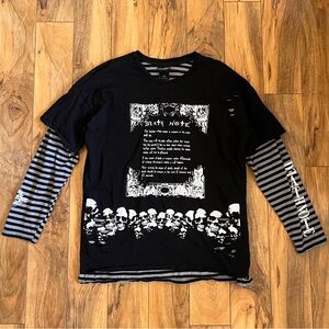 Death Note Rules Stripe Twofer Long-Sleeve T-Shirt